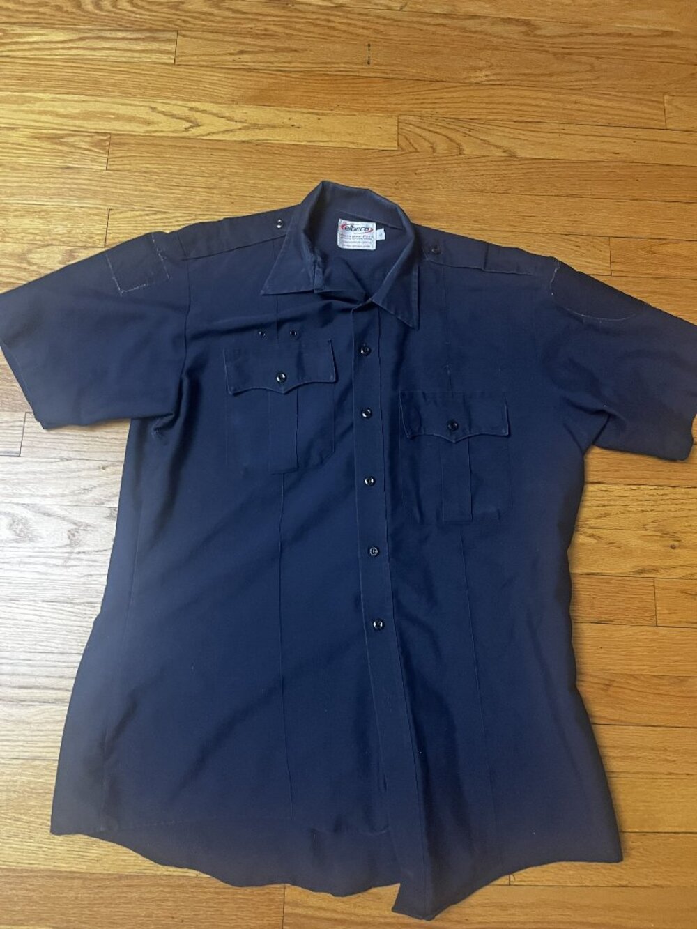 Elbeco Paragon Plus Navy Short‑Sleeve Uniform Shirt Size L